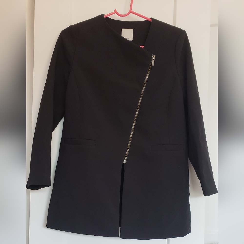 Halogen Black Asymmetrical Zip Blazer